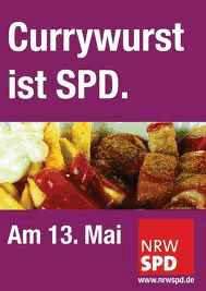 Wahlplakat SPD Currywurst